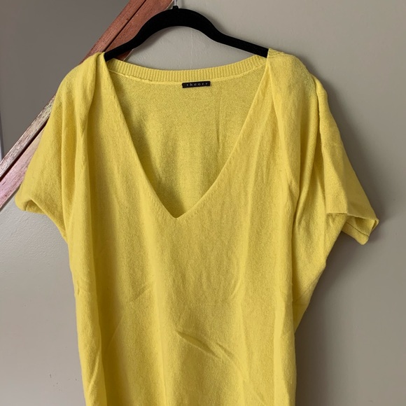 Theory Yellow Short-Sleeve Sweater - Picture 6 of 8